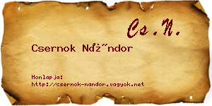 Csernok Nándor névjegykártya